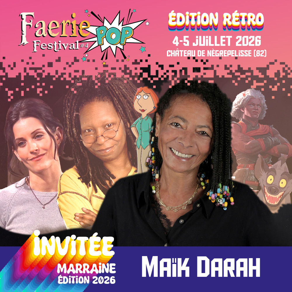 Maïk Darah, voix française de Whoopi Goldberg et marraine du FaeriePop Festival 2026 à Nègrepelisse