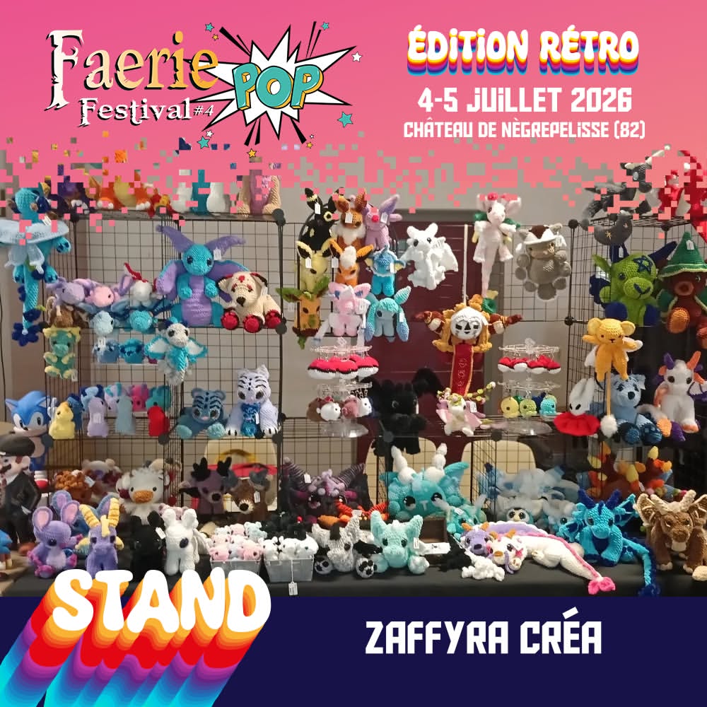 Zaffyra_crea créatrice de peluches au crochet au FaeriePop Festival 2026