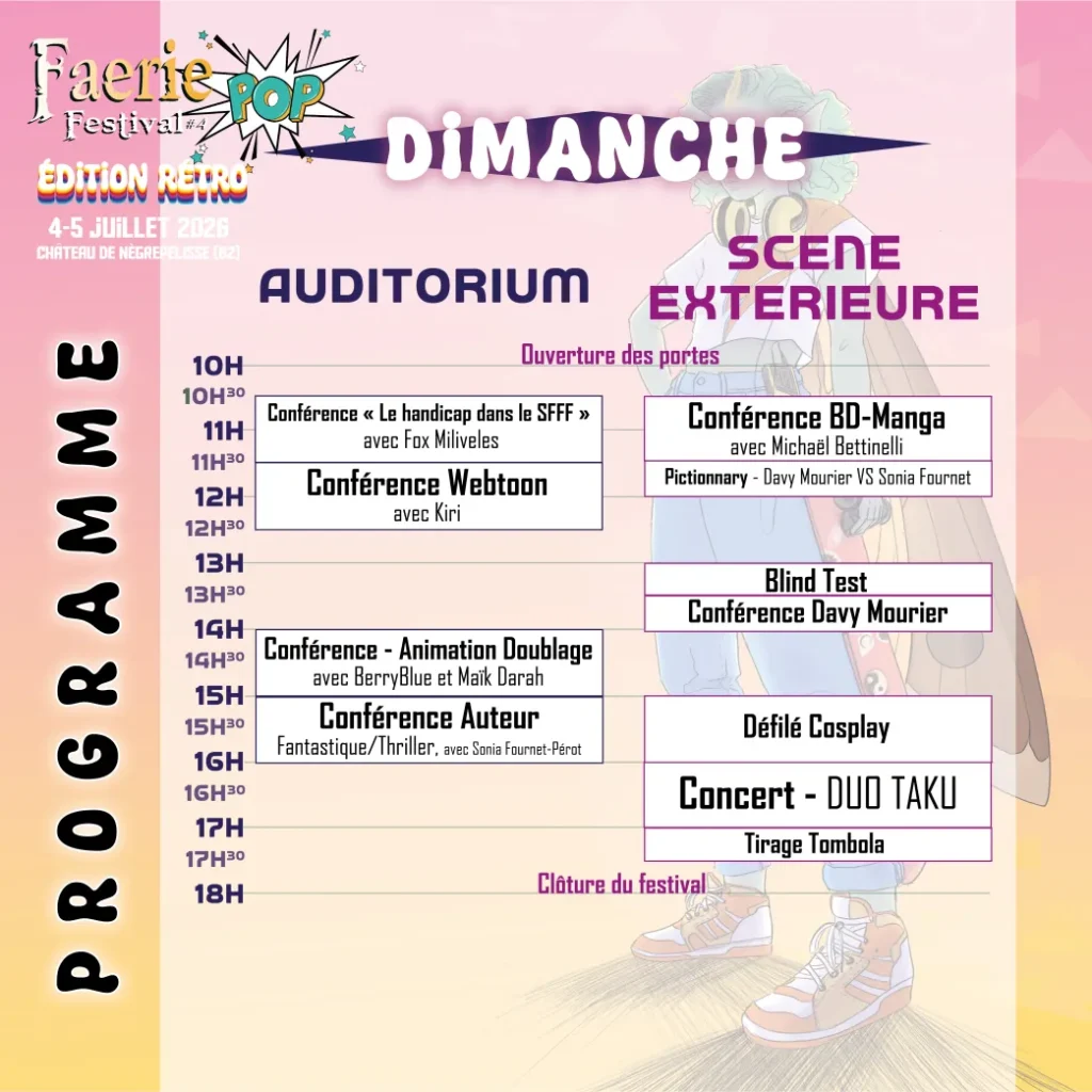 Planning du dimanche